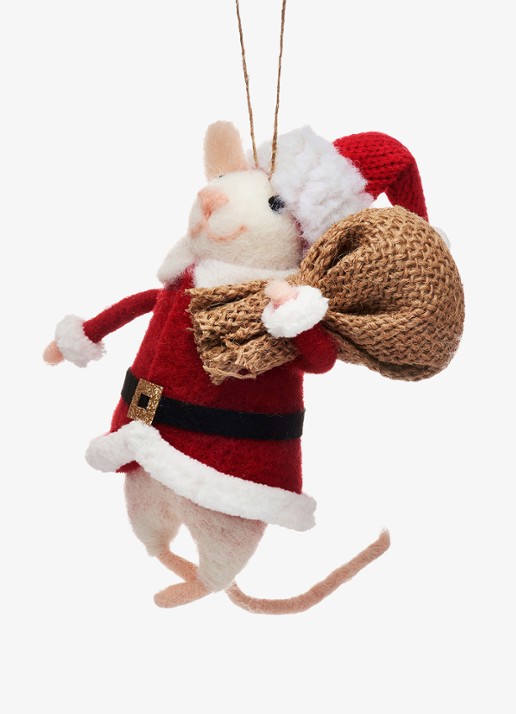 Sass & Belle Kerst Muis kersthanger 6 cm