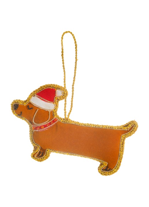 Sass & Belle Kerstman Teckel kersthanger 7,5 cm