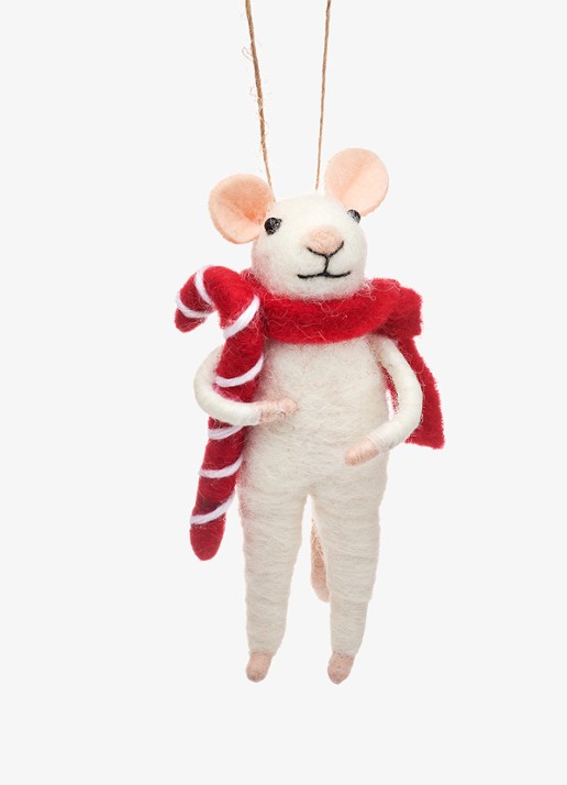 Sass & Belle Muis met Zuurstok kersthanger 7 cm