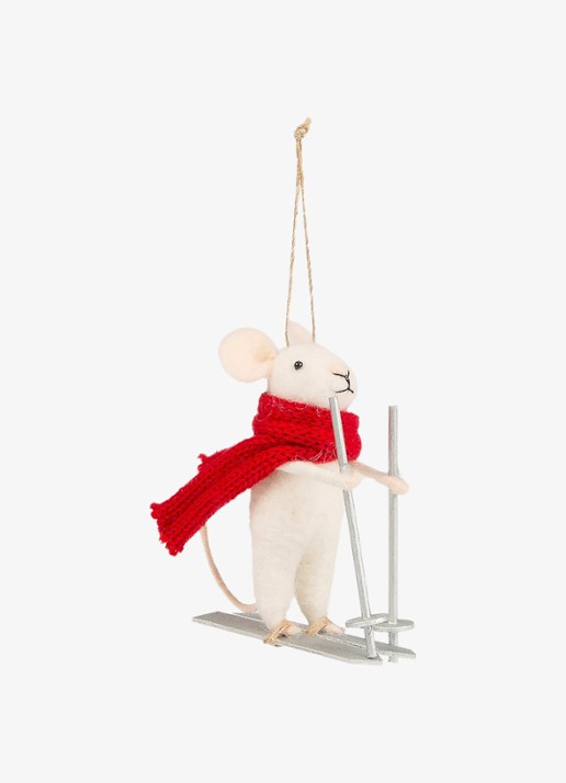 Sass & Belle Skiënde Muis kersthanger 11 cm