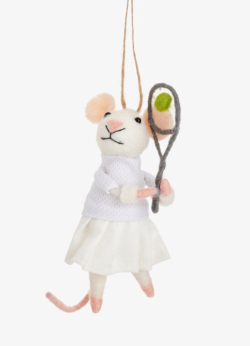 Sass & Belle Tennis Muis kersthanger 13 cm