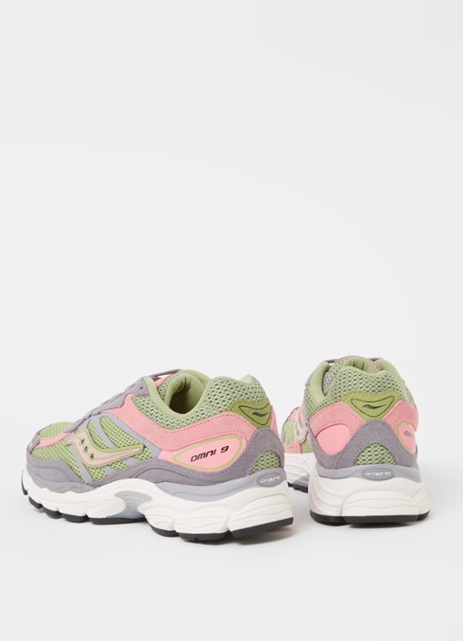 Saucony ProGrid Omni 9 sneaker met suède details - detail 2 grijs