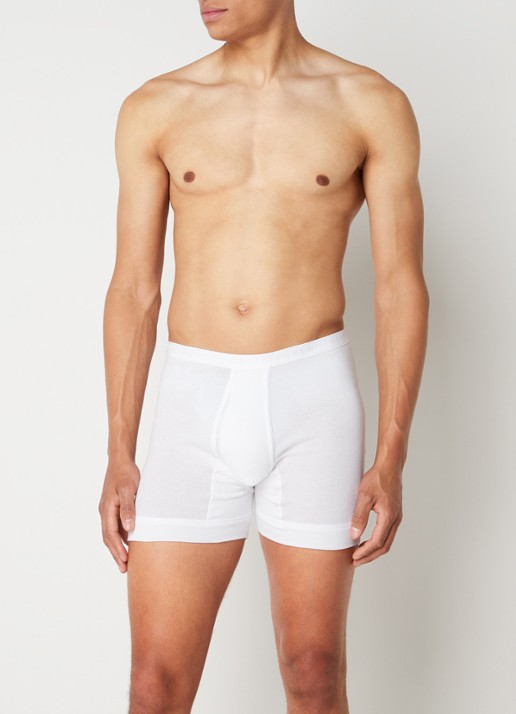 Schiesser Boxershort in uni - voorkant 4 wit