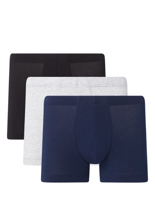 Schiesser Boxershorts in 3-pack - voorkant zwart