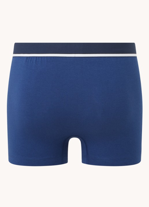 Schiesser Boxershorts van  katoen in 3-pack - achterkant 2 donkerblauw