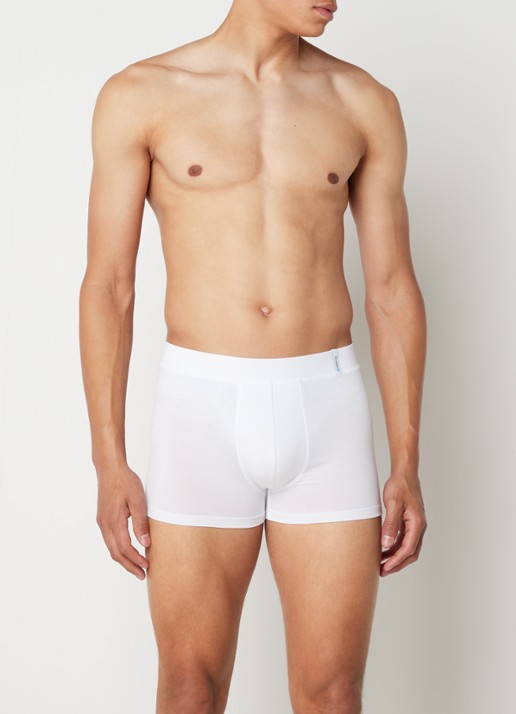 Schiesser Long Life Soft boxershort in uni  - voorkant 4 wit