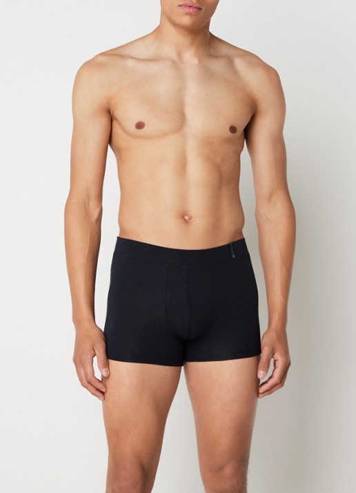 Schiesser Long Life Soft boxershort in uni - voorkant 2 donkerblauw