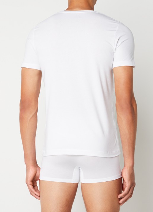 Schiesser Long Life Soft T-shirt met V-hals - achterkant 2 wit