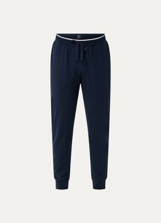 Schiesser Pyjamabroek met steekzakken - voorkant 2 donkerblauw