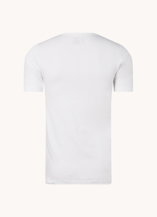 Schiesser T-shirt van  katoen in 2-pack - achterkant wit