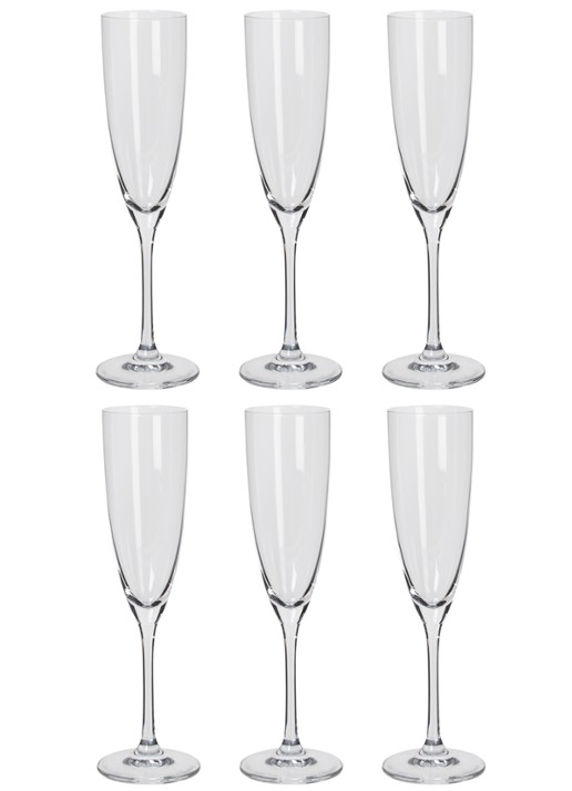 Schott Zwiesel Classico champagneglas 21 cl set van 6  - voorkant 2 transparant