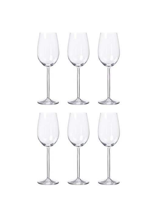 Schott Zwiesel Diva witte wijnglas 30 cl set van 6 - voorkant transparant