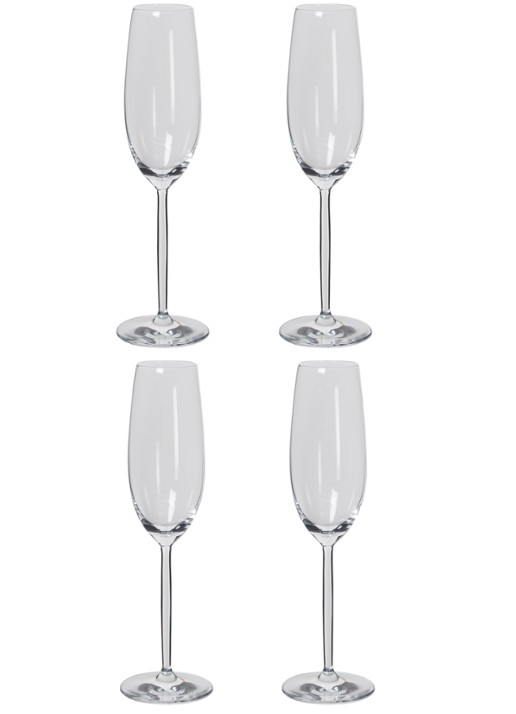 Schott Zwiesel Muse champagneglas 22 cl set van 4 - voorkant transparant