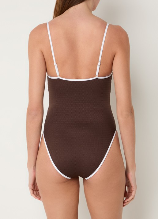 Seafolly Badpak met uitneembare vulling - achterkant 3 chocoladebruin