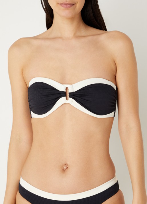 Seafolly Bandeau bikinitop met afneembare bandjes  - detail 3 zwart