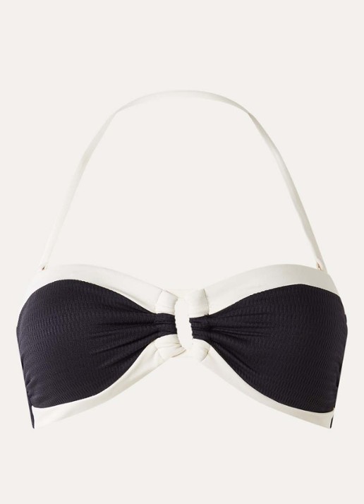 Seafolly Bandeau bikinitop met afneembare bandjes  - voorkant 5 zwart