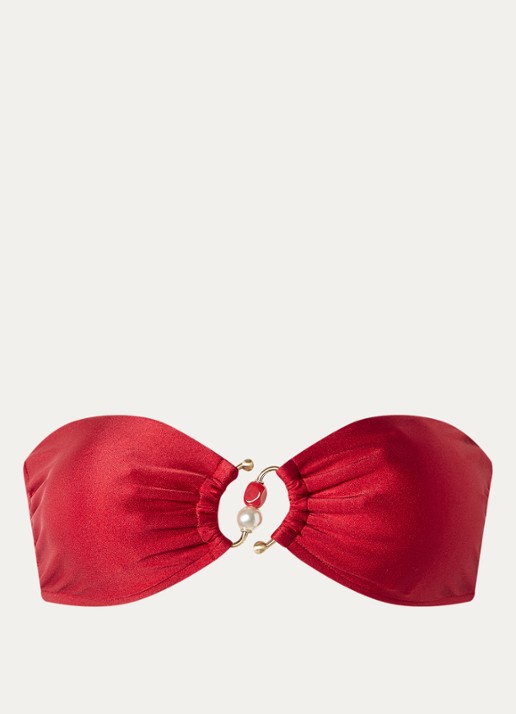 Seafolly Bandeau bikinitop met kralendecoratie