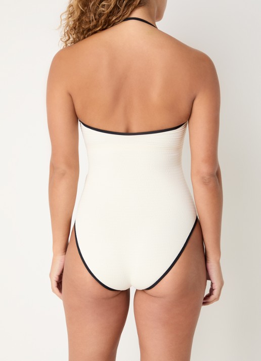 Seafolly Beach Bound bandeau badpak met afneembare bandjes - achterkant creme