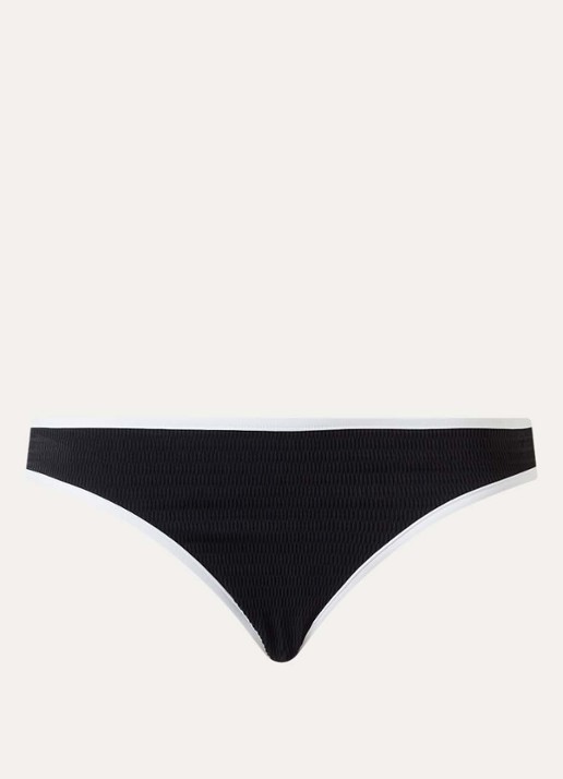 Seafolly Bikinislip met ribstructuur - voorkant 5 zwart