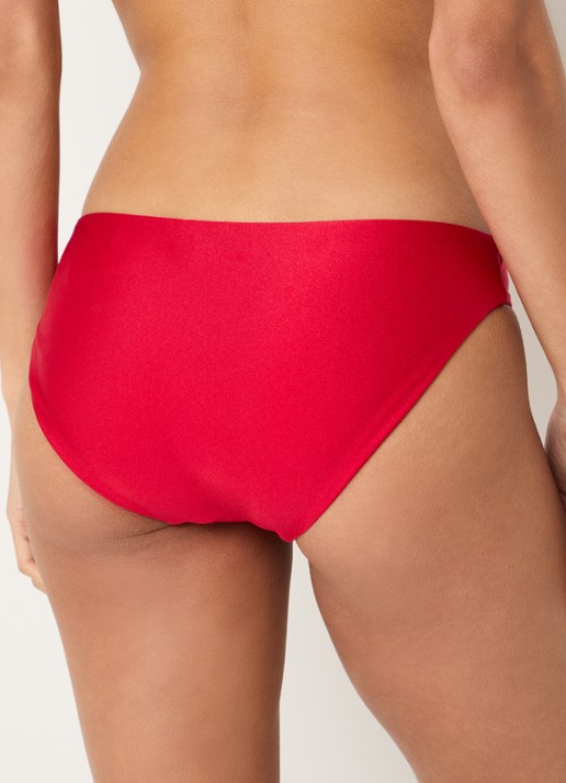 Seafolly Bikinislip met structuur - achterkant kersenrood