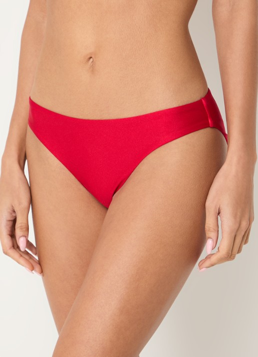 Seafolly Bikinislip met structuur - voorkant 5 kersenrood