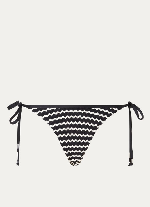 Seafolly Brazilian bikinislip met structuur - voorkant 3 zwart