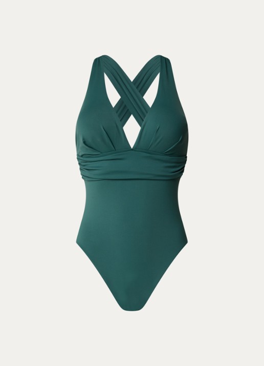 Seafolly Collective badpak met uitneembare vulling - voorkant groen