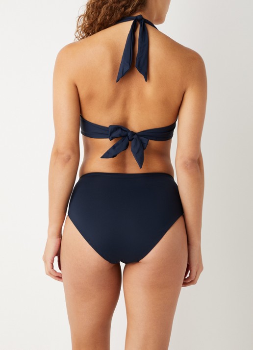 Seafolly Collective high waisted bikinislip met plooidetail - achterkant donkerblauw