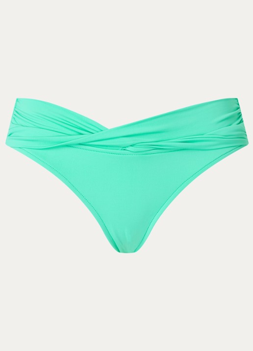 Seafolly Collective hipster bikinislip met plooidetail - voorkant turquoise