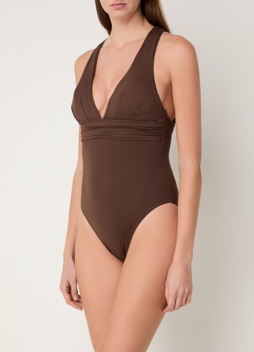 Seafolly Cross Back plunge badpak met plooidetail