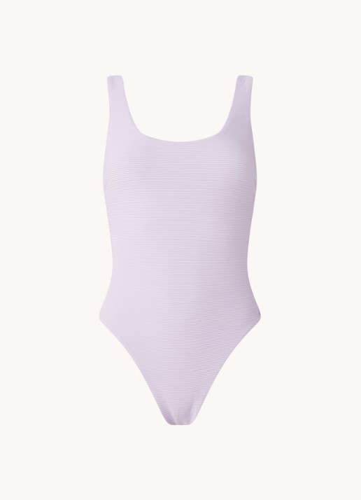 Seafolly Essentials badpak met structuur - voorkant lila