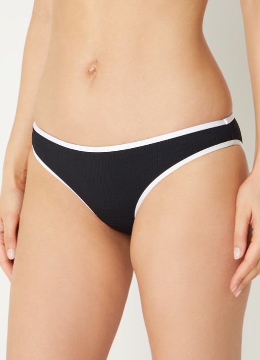 Seafolly Halter bikinitop met ribstructuur - voorkant 5 zwart