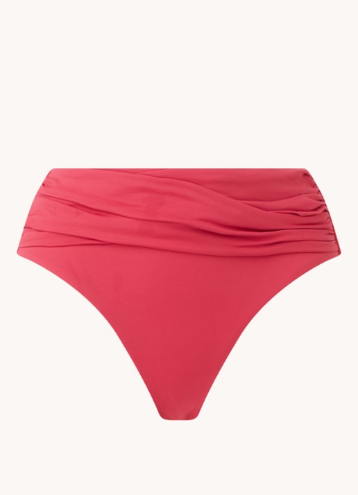 Seafolly High waisted bikinislip met plooidetail - voorkant 3 steenrood