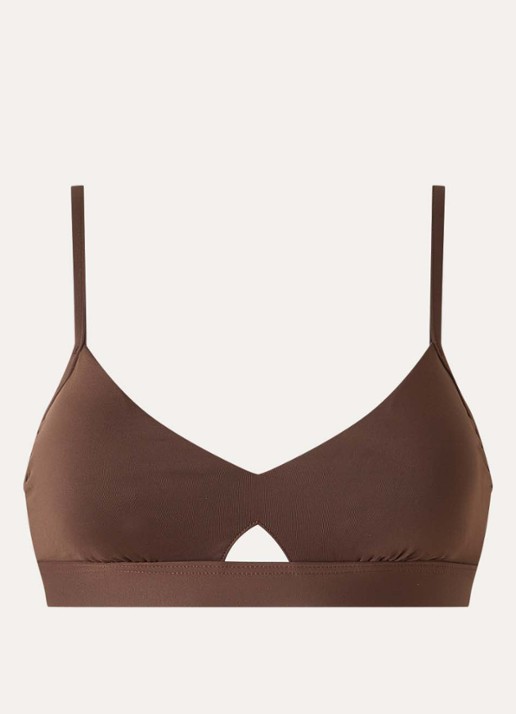 Seafolly Hybrid brallete bikinitop - voorkant chocoladebruin