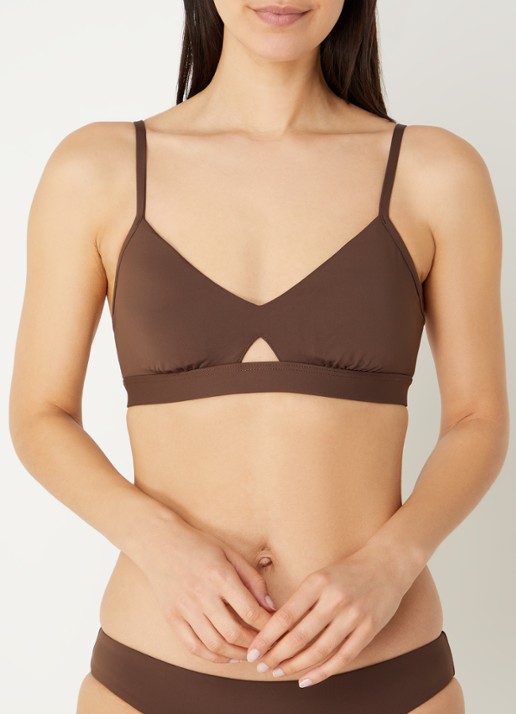 Seafolly Hybrid brallete bikinitop - voorkant 2 chocoladebruin