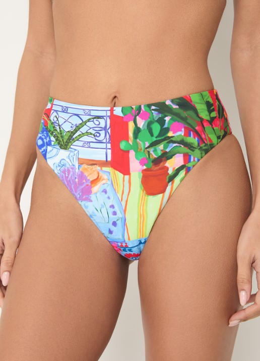 Seafolly La Boca high waisted bikinislip met print