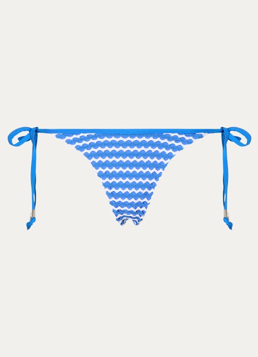 Seafolly Mesh Effect brazilian bikinislip met structuur - voorkant 2 donkerblauw