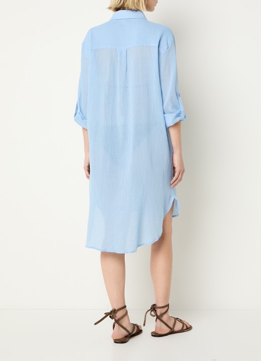 Seafolly Mini blousejurk met borstzakken - achterkant 4 lichtblauw