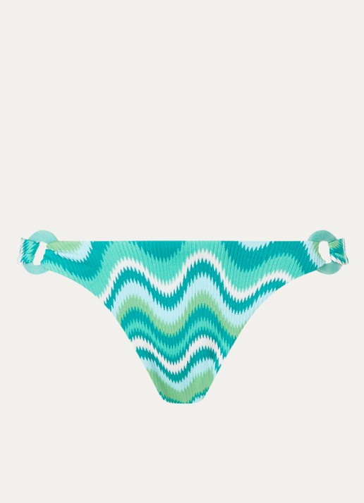 Seafolly Neue Wave brazilian bikinislip met print - voorkant 3 groen