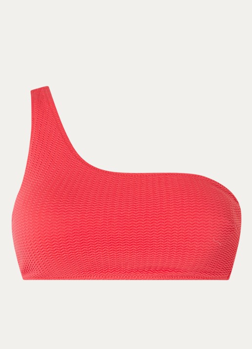 Seafolly One shoulder bikinitop met uitneembare vulling en structuur - voorkant 4 rood