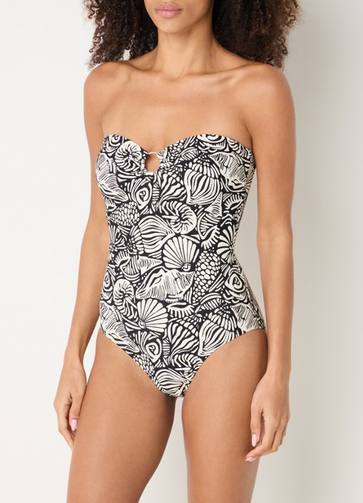 Seafolly Palermo voorgevormd bandeau badpak met uitneembare vulling - detail 2 zwart