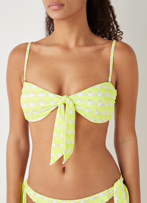 Seafolly Portofino bandeau bikinitop met uitneembare vulling - detail citroengeel