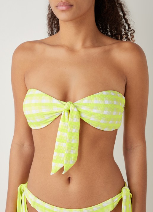 Seafolly Portofino bandeau bikinitop met uitneembare vulling - detail 2 citroengeel
