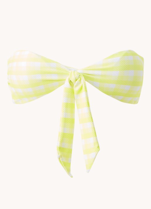 Seafolly Portofino bandeau bikinitop met uitneembare vulling - voorkant 4 citroengeel