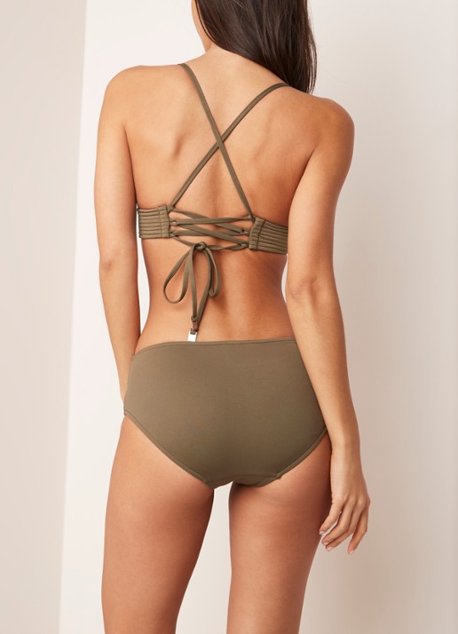 Seafolly Quilted triangel bikinitop - achterkant 2 olijfgroen