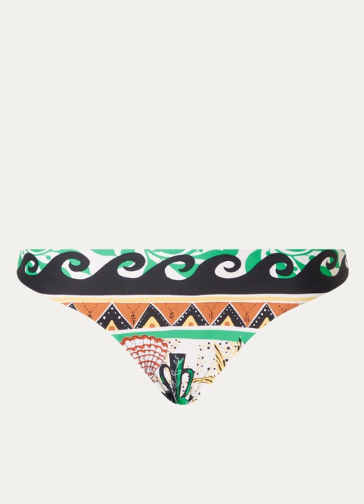 Seafolly Reversible bikinislip met print - voorkant 3 turquoise
