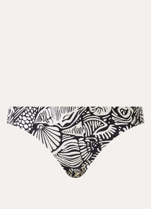 Seafolly Reversible bikinislip met print - voorkant zwart