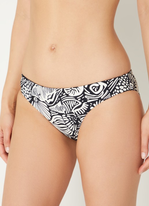 Seafolly Reversible bikinislip met print - voorkant 3 zwart