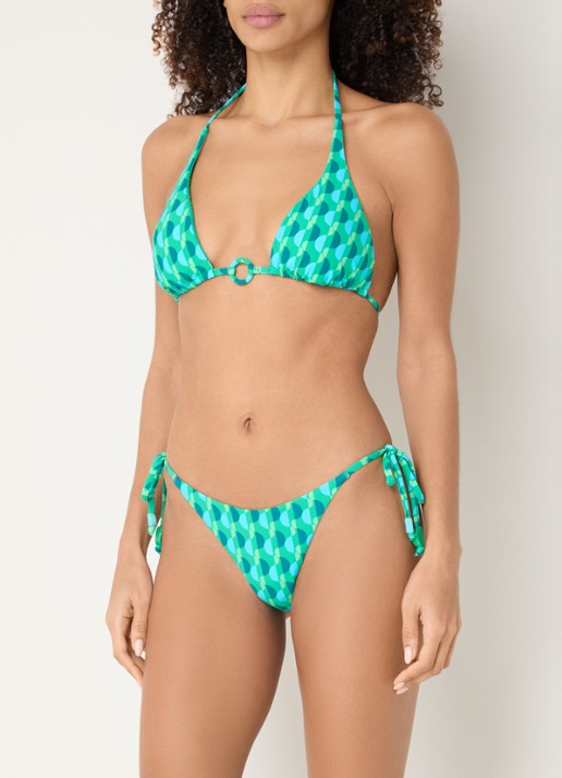 Seafolly  Reversible triangel bikinitop met print - voorkant 3 groen