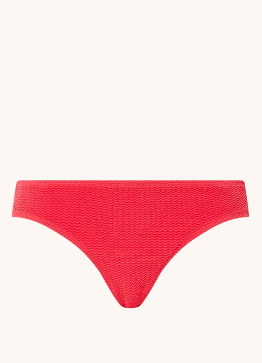 Seafolly Sea Dive bikinislip met structuur - voorkant 3 steenrood